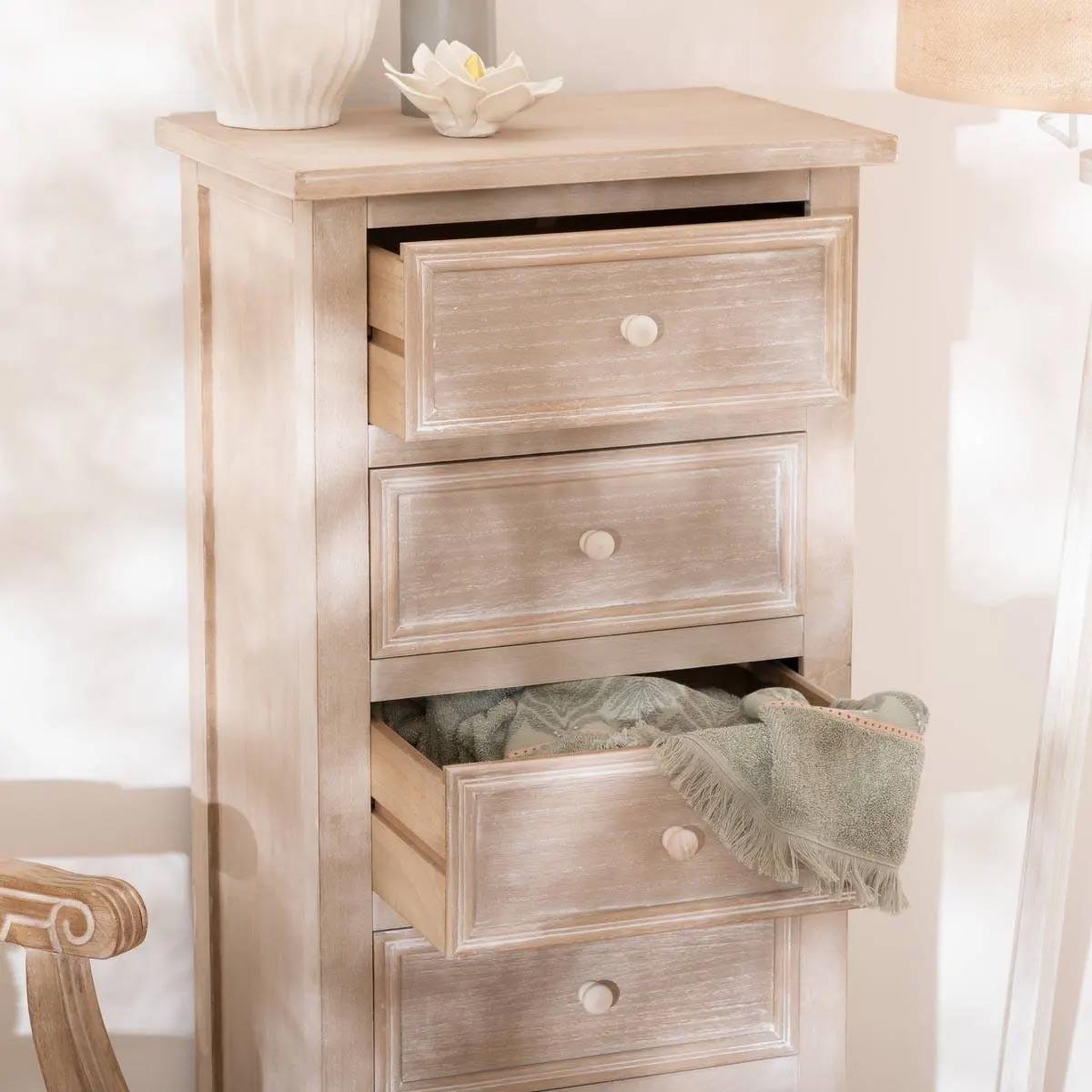 Voir la diapositive 5 : ATMOSPHERA Chiffonnier 6 tiroirs  charme  113cm naturel