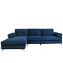 Voir la diapositive 1 : CONCEPT USINE Canapé d'angle gauche 4-5 places en velours bleu GALWAY