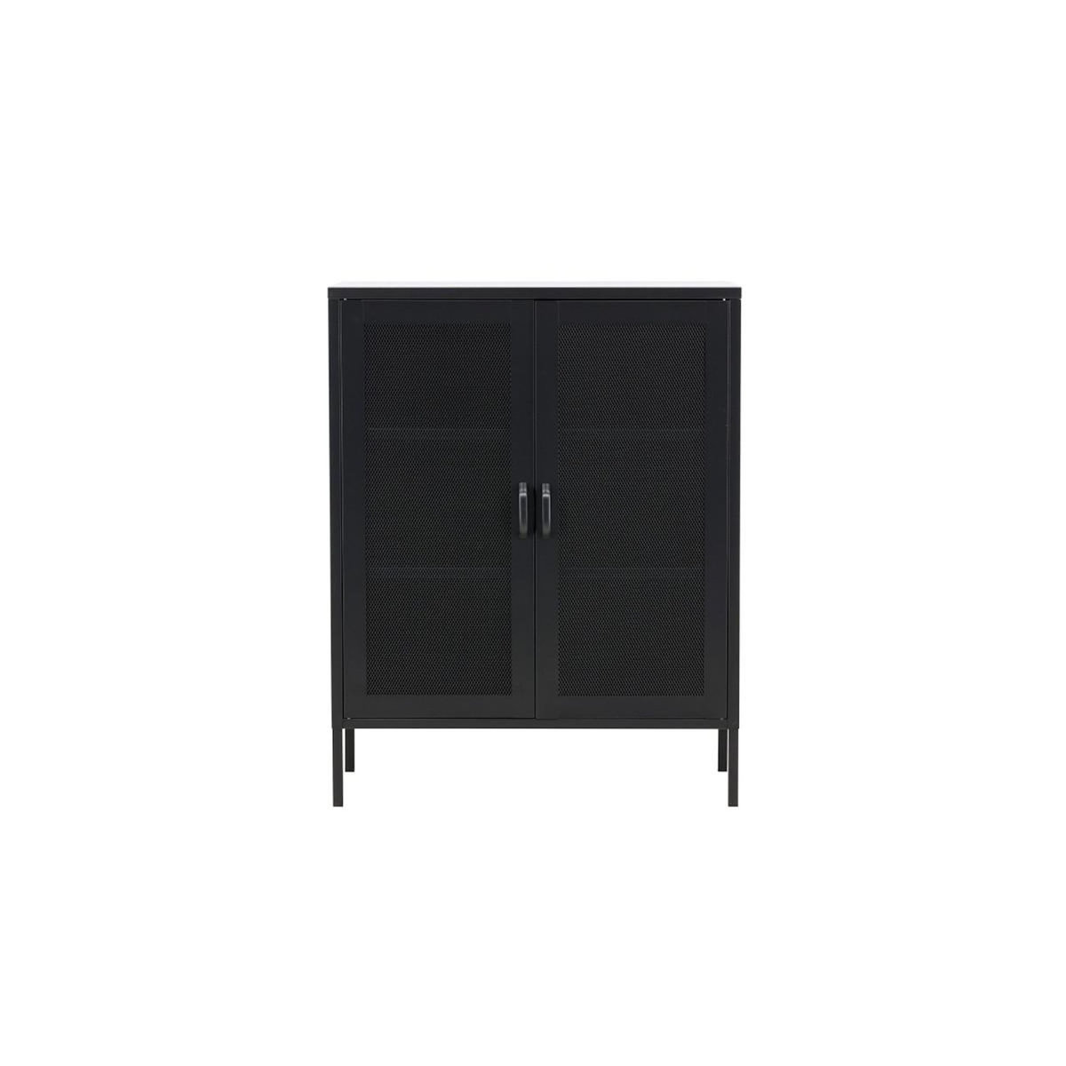 Paris Prix Buffet 2 Portes en Métal  Misha  101cm Noir