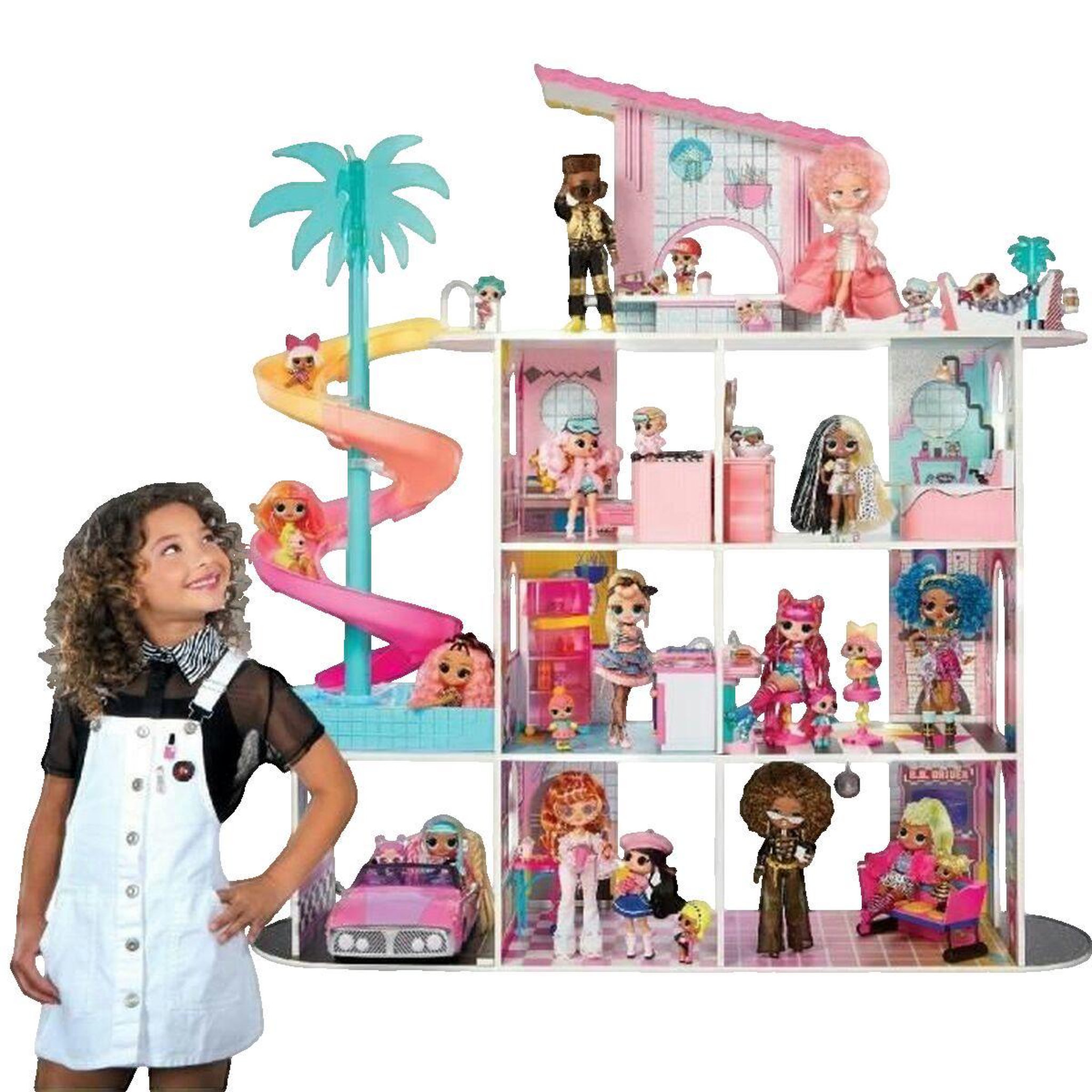 Voir la diapositive 2 : L.O.L. SURPRISE! Maison de poupée L.O.L. Surprise! Maison de poupée colorée avec 4 niveaux et 85+ surprises