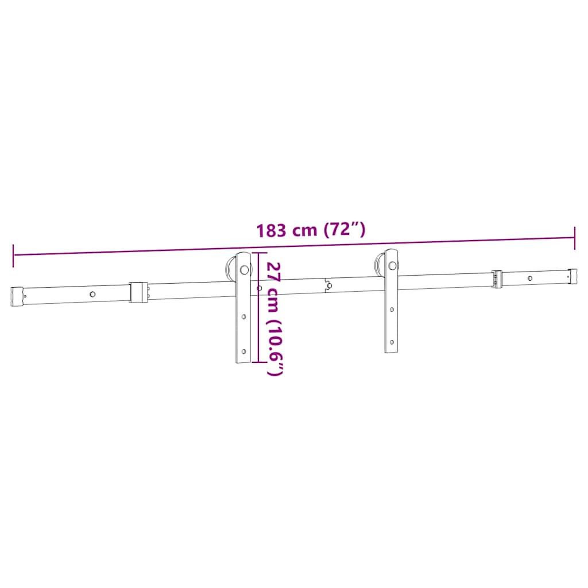 Voir la diapositive 6 : VIDAXL Kit de quincaillerie de porte coulissante 183 cm Acier Noir