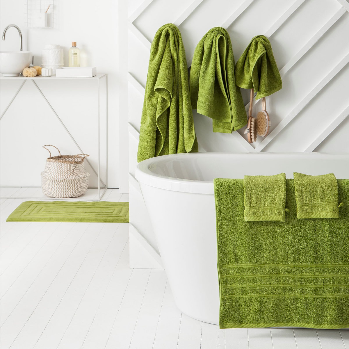 TODAY Lot 2 serviettes + 2 gants de toilette 500 g/m² JUS de BAMBOU