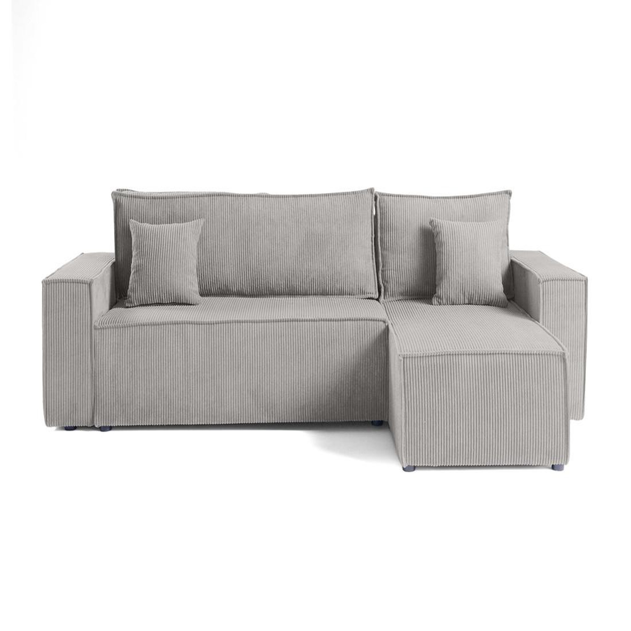 Voir la diapositive 1 : BEST MOBILIER Cezanne - canapé d'angle réversible - 4 places - convertible avec coffre - en velours côtelé