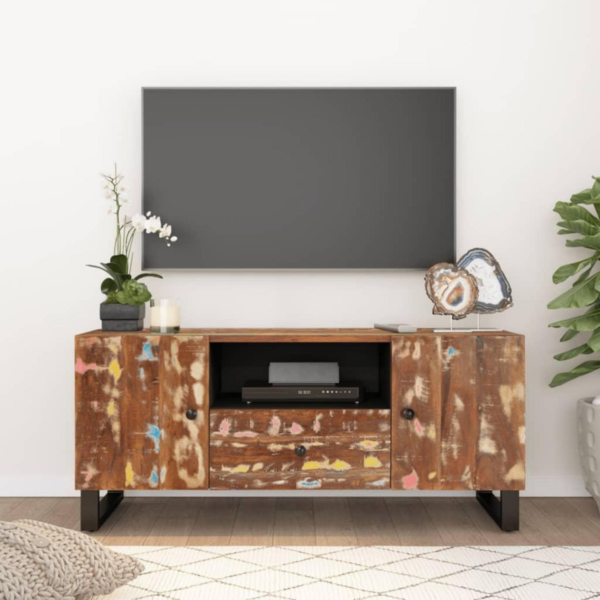 VIDAXL Meuble TV 105x33,5x46 cm bois de recuperation et d'ingenierie
