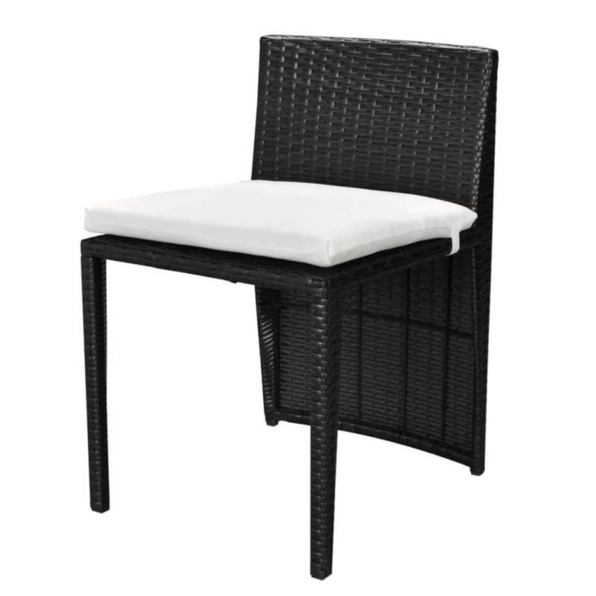 VIDAXL Ensemble de bistro 3 pcs avec coussins résine tressée noir