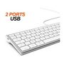 Voir la diapositive 2 : Mobility Lab MOBILITY LAB ML304304 - Clavier Design Touch Filaire avec 2 USB pour Mac - AZERTY - Blanc et argente