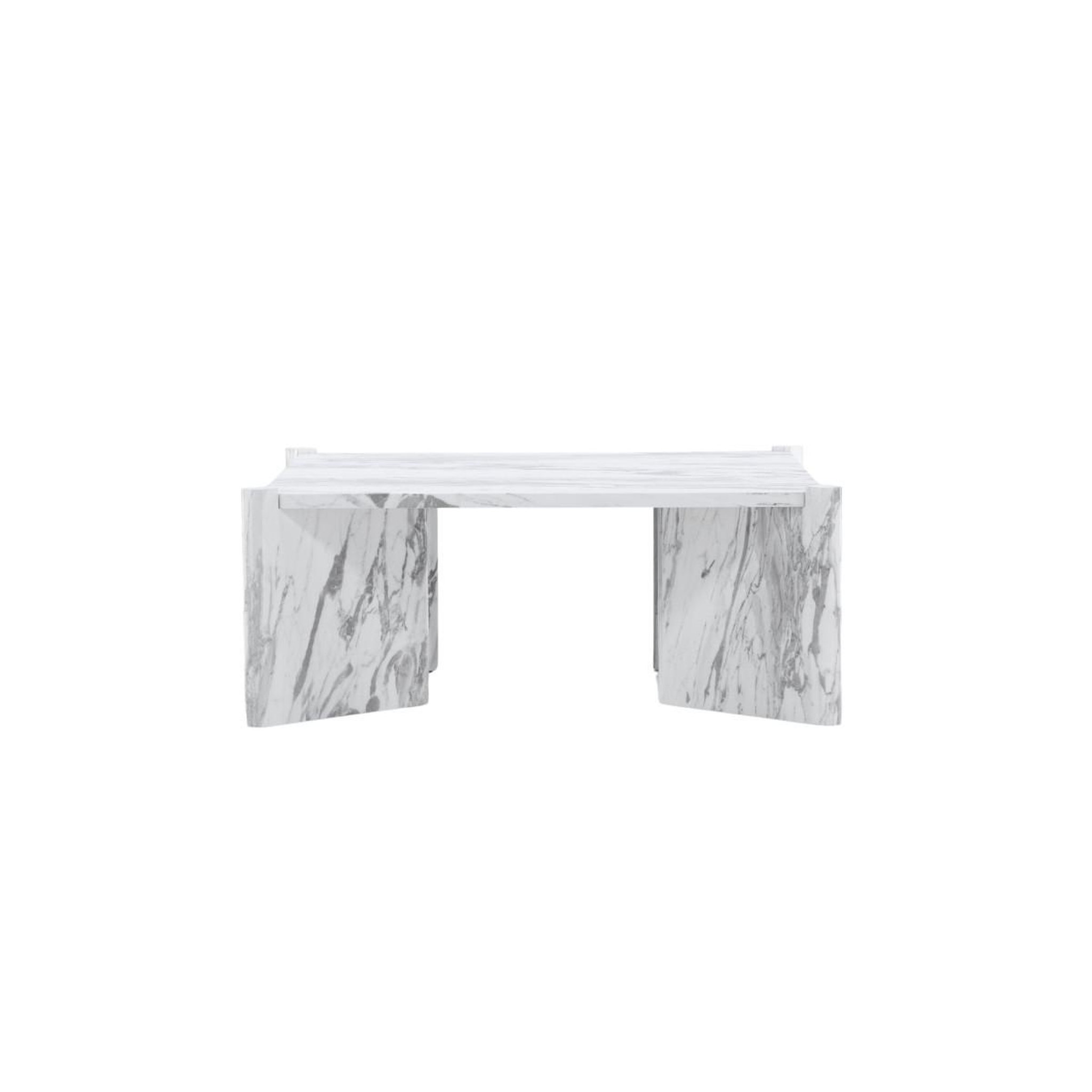 Voir la diapositive 2 : Paris Prix Table basse effet marbre  rogaland  100cm blanc