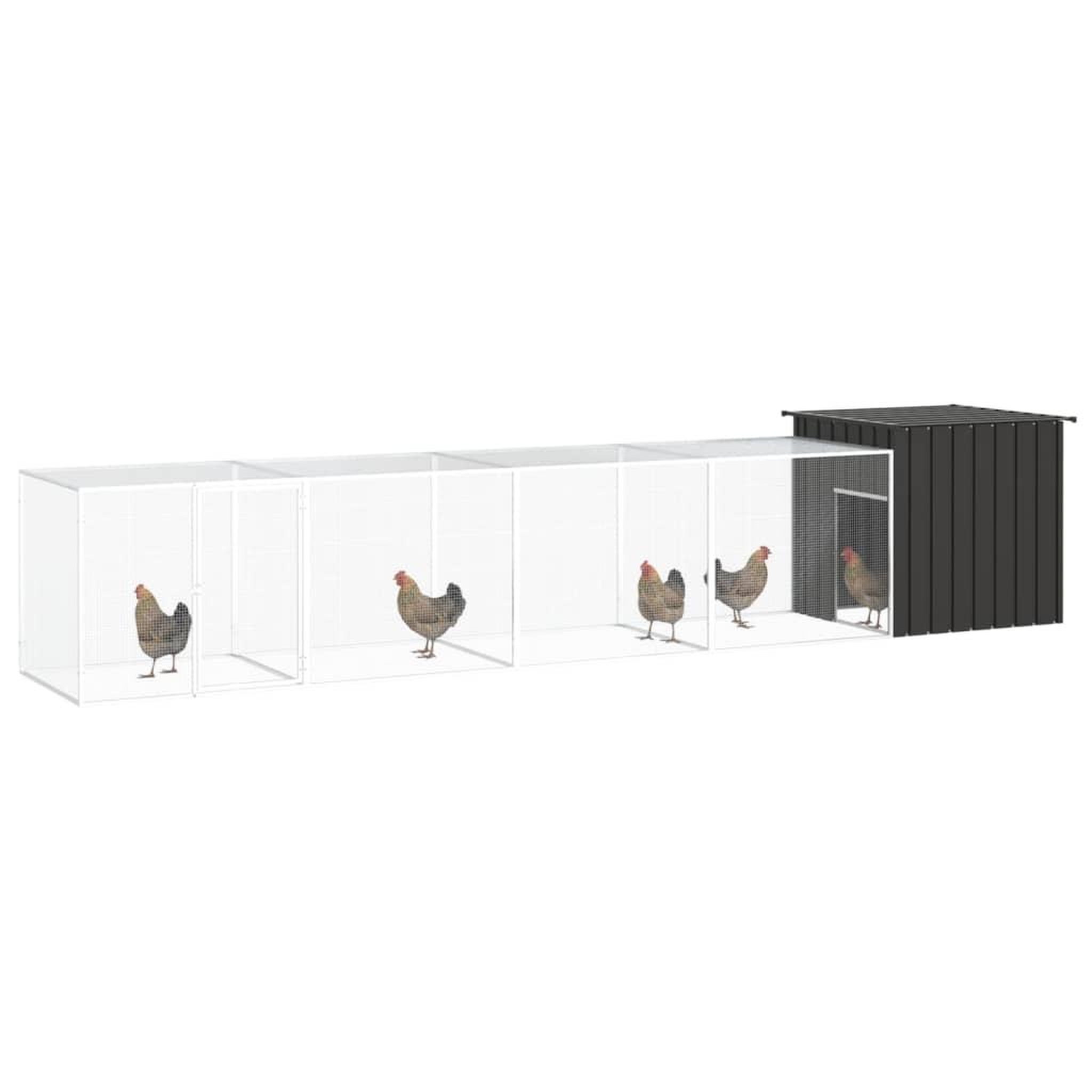 Voir la diapositive 2 : VIDAXL Poulailler Anthracite 500x91x100 cm Acier galvanise