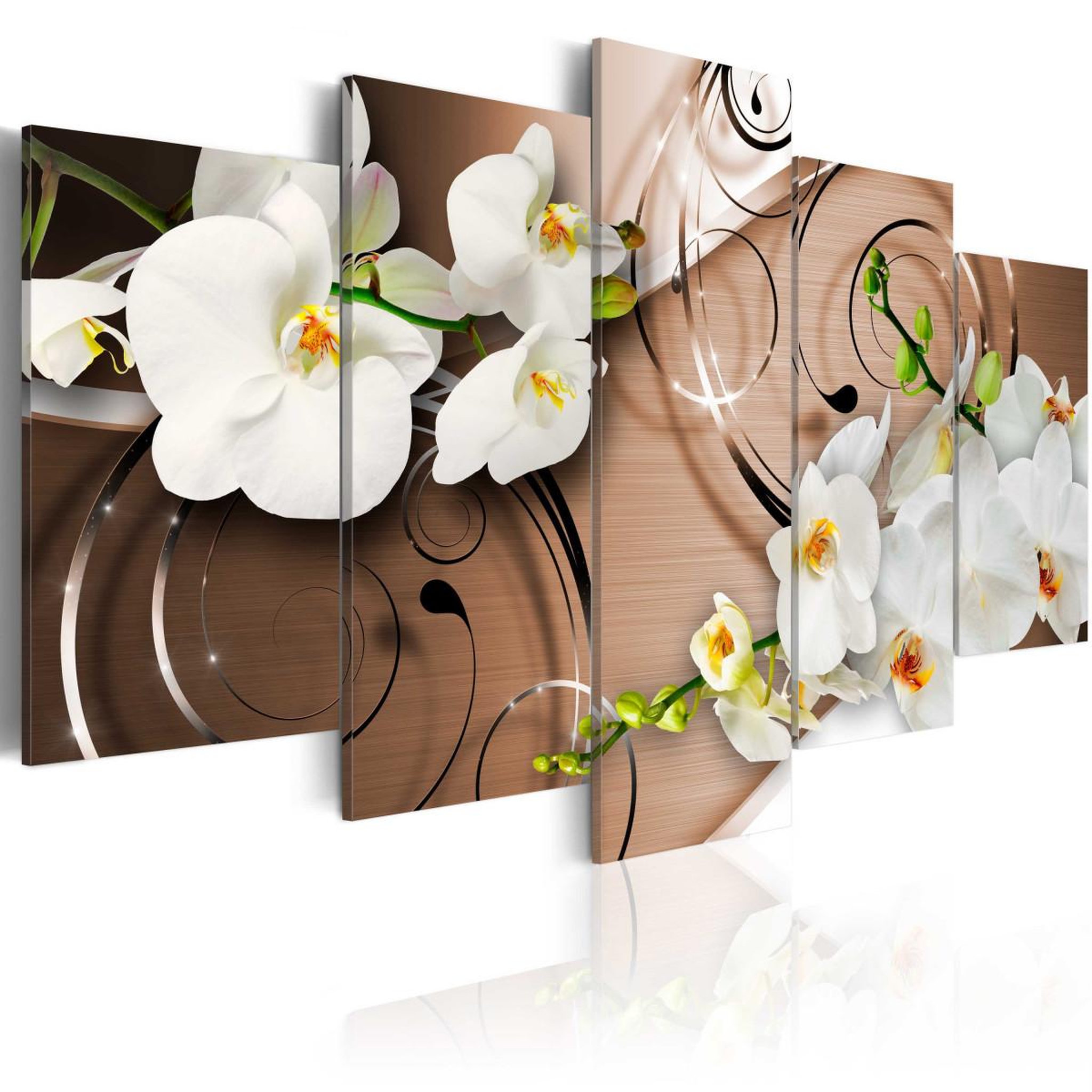 Voir la diapositive 1 : Paris Prix Tableau imprimé  ivory orchids