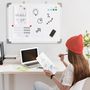 Voir la diapositive 2 : HOMCOM HOMCOM Tableau blanc aimante magnetique cadre aluminium 60x45cm