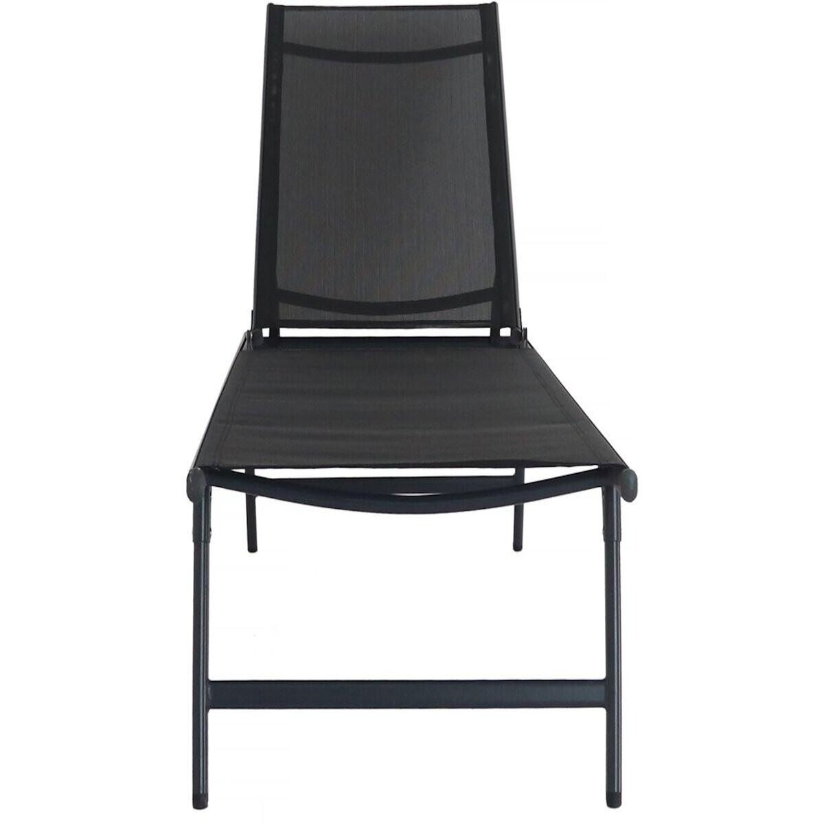 Habitat et Jardin Lot de 2 bains de soleil en métal  Sublima  - 180 x 54 x 104 cm - Noir