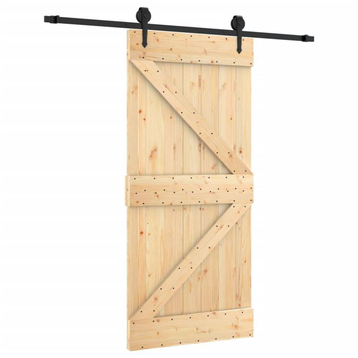 VIDAXL Porte coulissante et kit de quincaillerie 95x210 cm pin massif