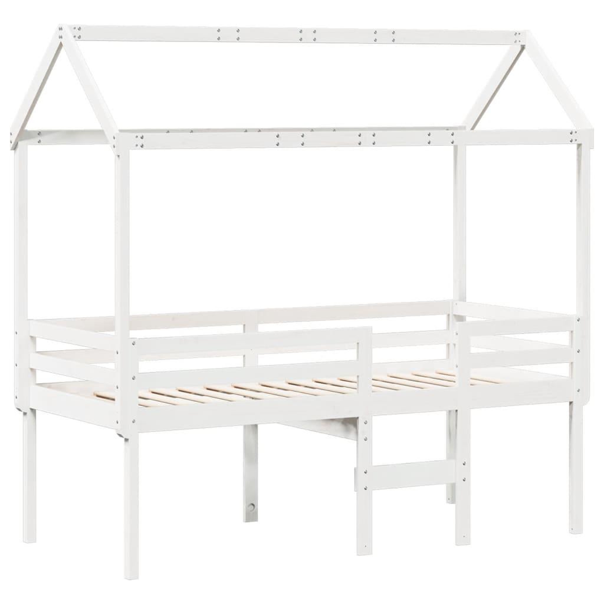 Voir la diapositive 3 : VIDAXL Lit haut sans matelas blanc 90x200 cm bois de pin massif