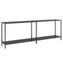 Voir la diapositive 2 : VIDAXL Table console Noir 220x35x75,5 cm Verre trempe