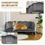PAWHUT Canapé chien lit pour chien chat design contemporain coquillage dim. 98L x 60l x 35H cm coussin moelleux velours gris