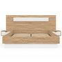 Voir la diapositive 4 : ID MARKET Lit double SANTA avec tête de lit + tables de chevet intégrées et sommier 140 x 190 cm bois et blanc