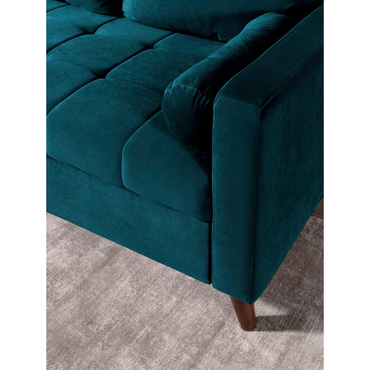 BEST MOBILIER Polar - canapé d'angle réversible convertible - en velours au design scandinave - 4 places