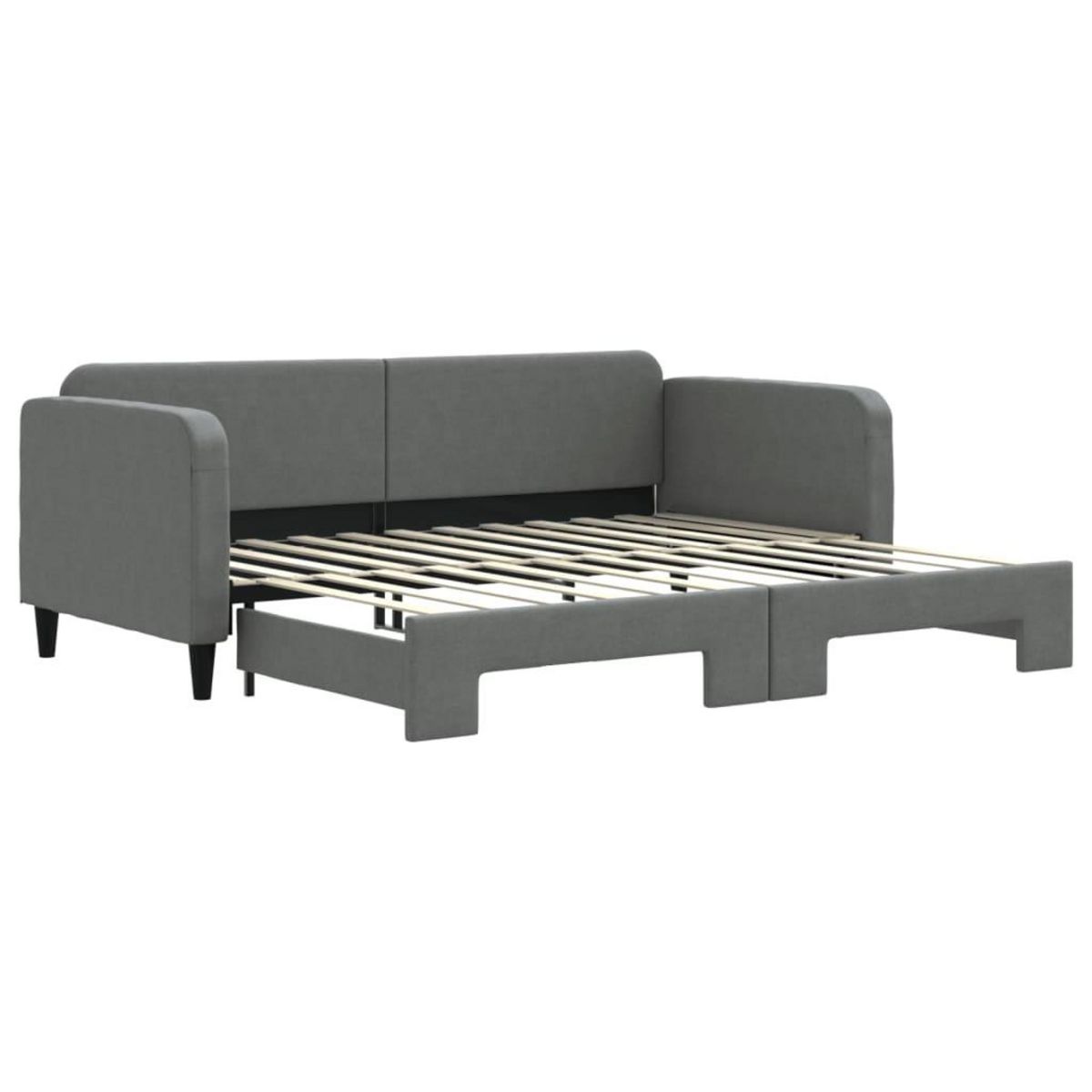 VIDAXL Lit de jour avec gigogne sans matelas gris fonce 90x200 cm
