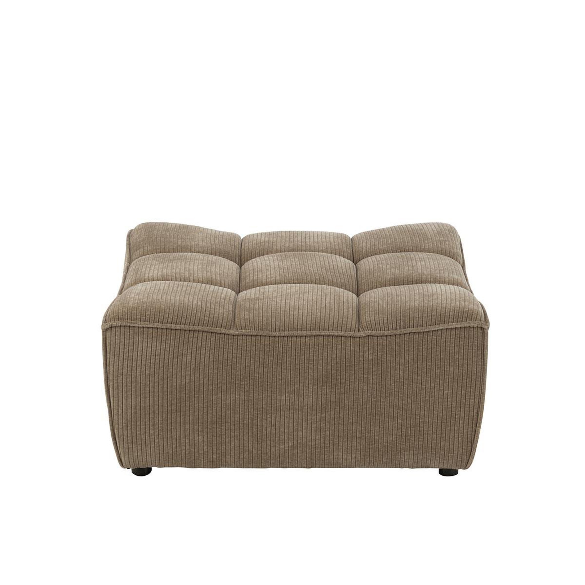 Voir la diapositive 2 : J-LINE Pouf matelassé  grid  92cm taupe foncé