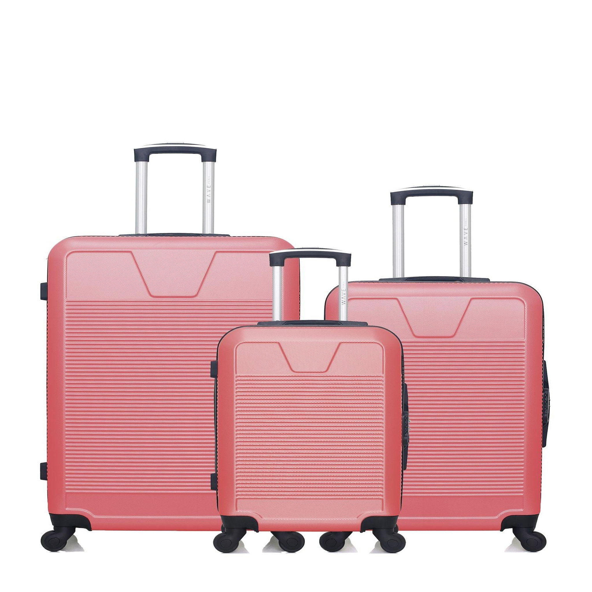WAVE PARIS Wave paris - lot de 3 - valise grand format, valise weekend et valise cabine selenga. Coloris disponibles : Rose, Beige, Gris, Bleu, Noir