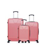 WAVE PARIS WAVE PARIS - Lot de 3 - Valise grand format, valise weekend et valise cabine SELENGA. Coloris disponibles : Rose, Beige, Bleu, Noir, Gris