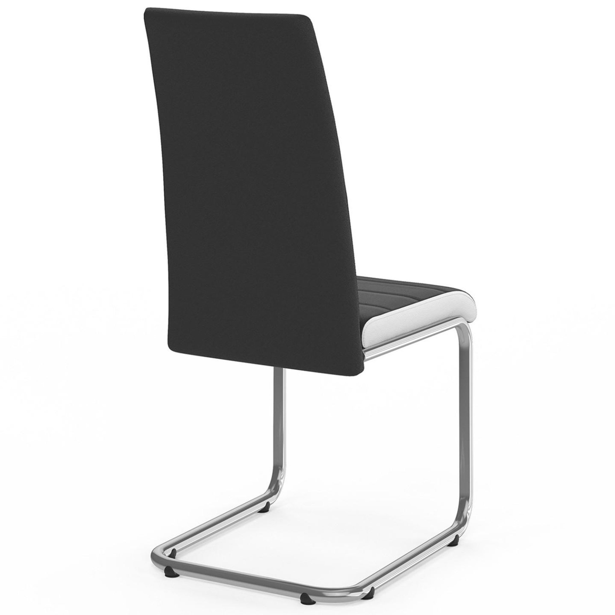 Voir la diapositive 4 : ID MARKET Lot de 6 chaises mia noires liseré blanc pour salle à manger
