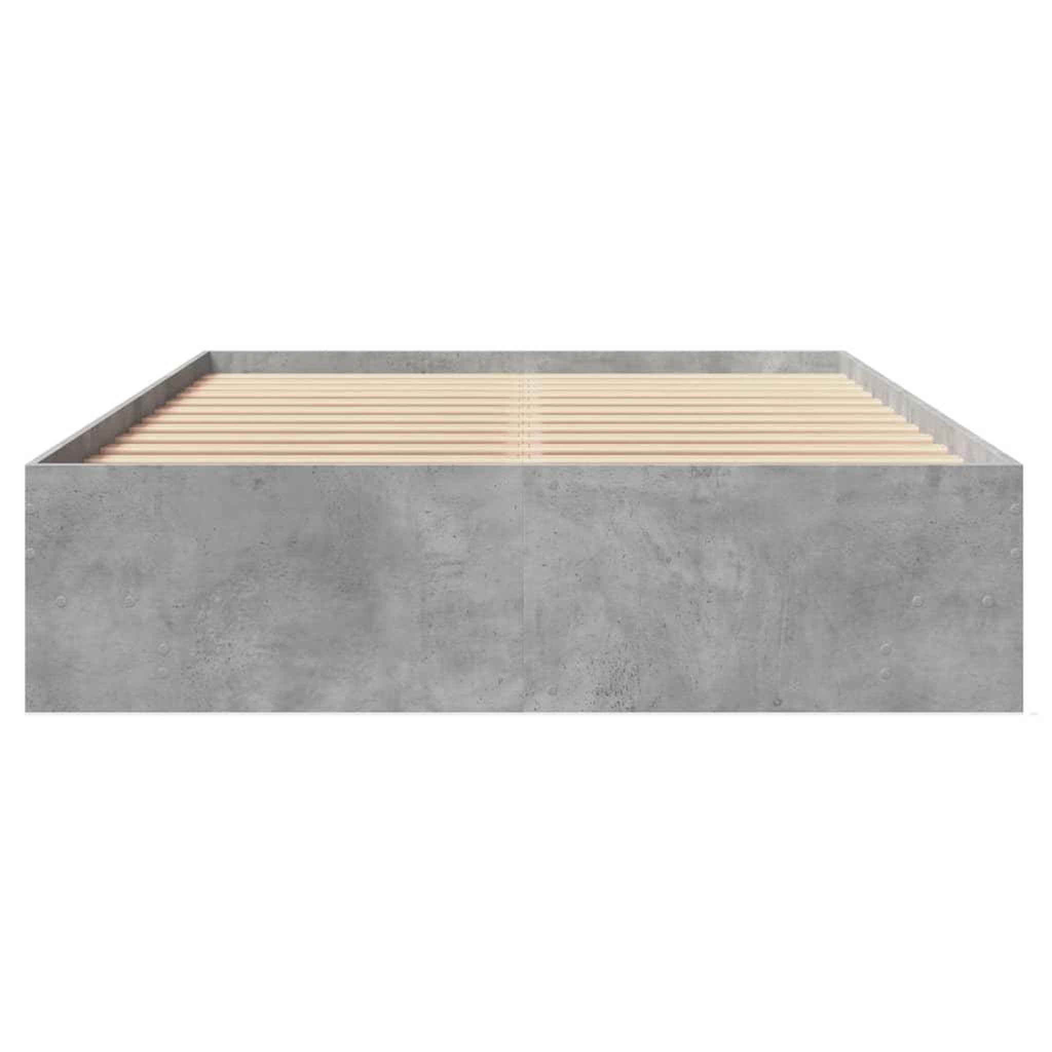 Voir la diapositive 5 : VIDAXL Cadre de lit sans matelas gris beton 135x190 cm bois ingenierie