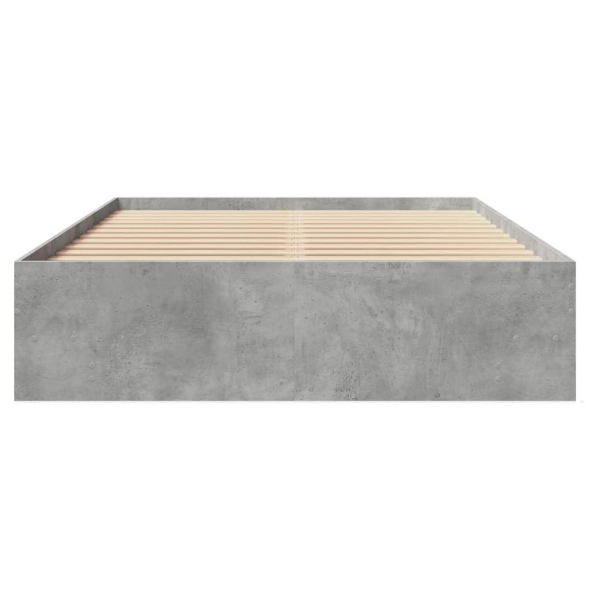 VIDAXL Cadre de lit sans matelas gris beton 135x190 cm bois ingenierie