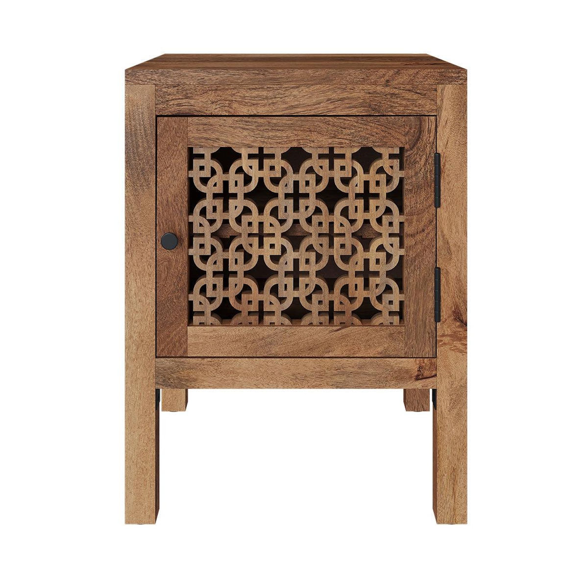Rendez vous déco Table de chevet ajourée en bois de manguier-Jaya