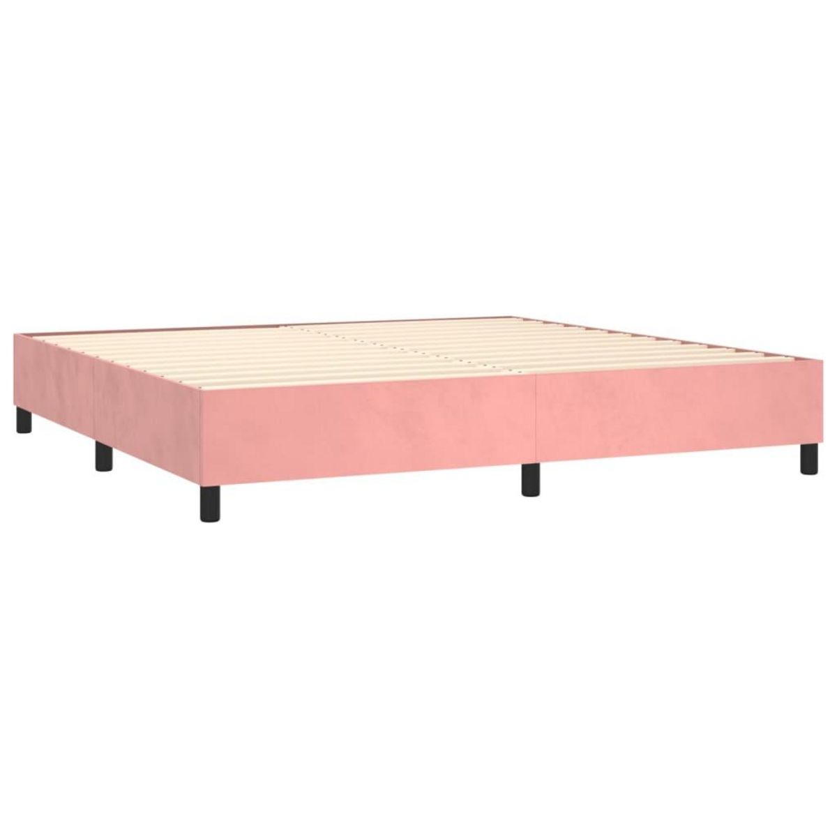 VIDAXL Sommier a lattes de lit et matelas LED Rose 200x200 cm Velours