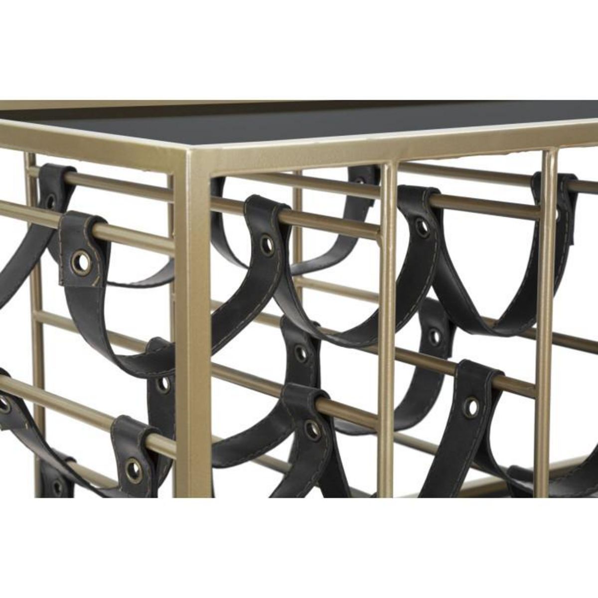 Paris Prix Desserte 3 Niveaux avec Porte-Bouteilles  Eli  82cm Noir & Or