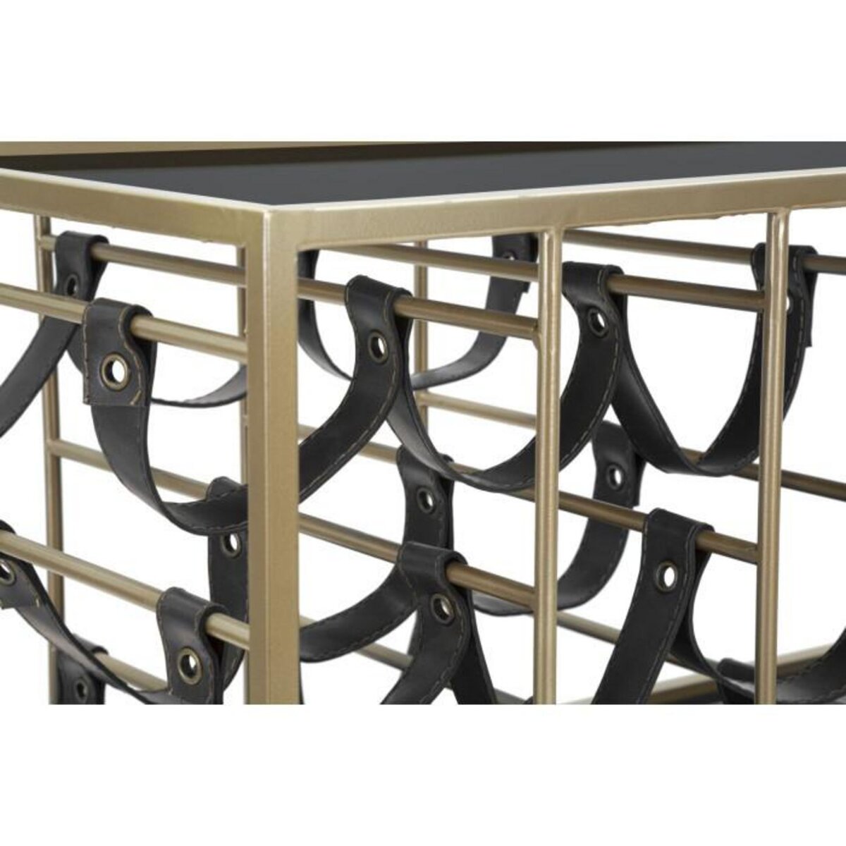 Paris Prix Desserte 3 Niveaux avec Porte-Bouteilles  Eli  82cm Noir & Or