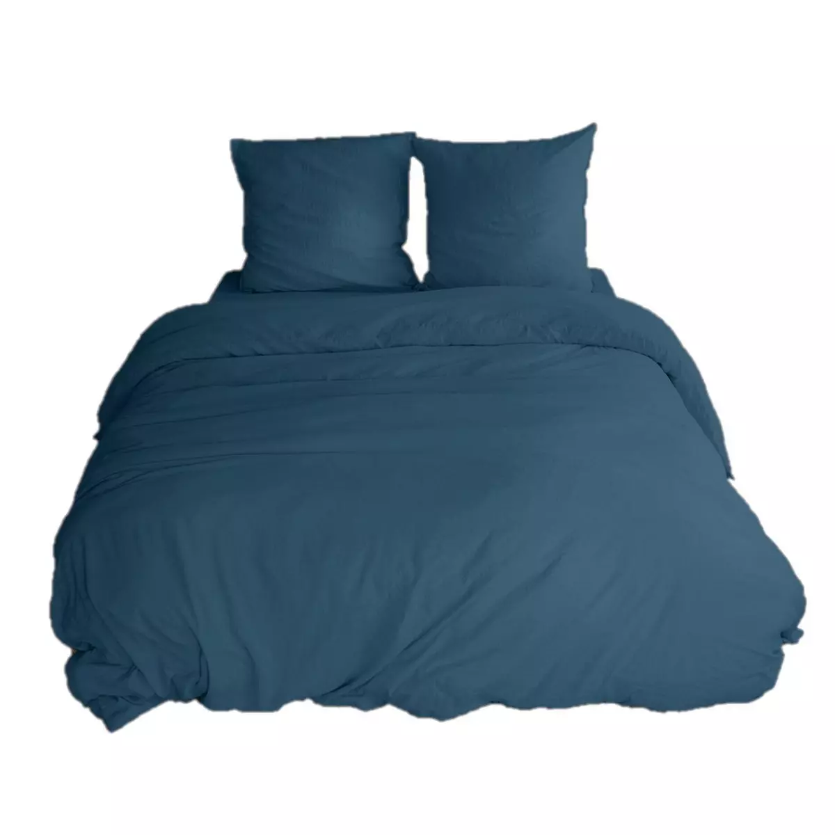 COTE DECO Parure de lit - 100% microfibre lavée - 240 x 260 cm - Bleu nuit