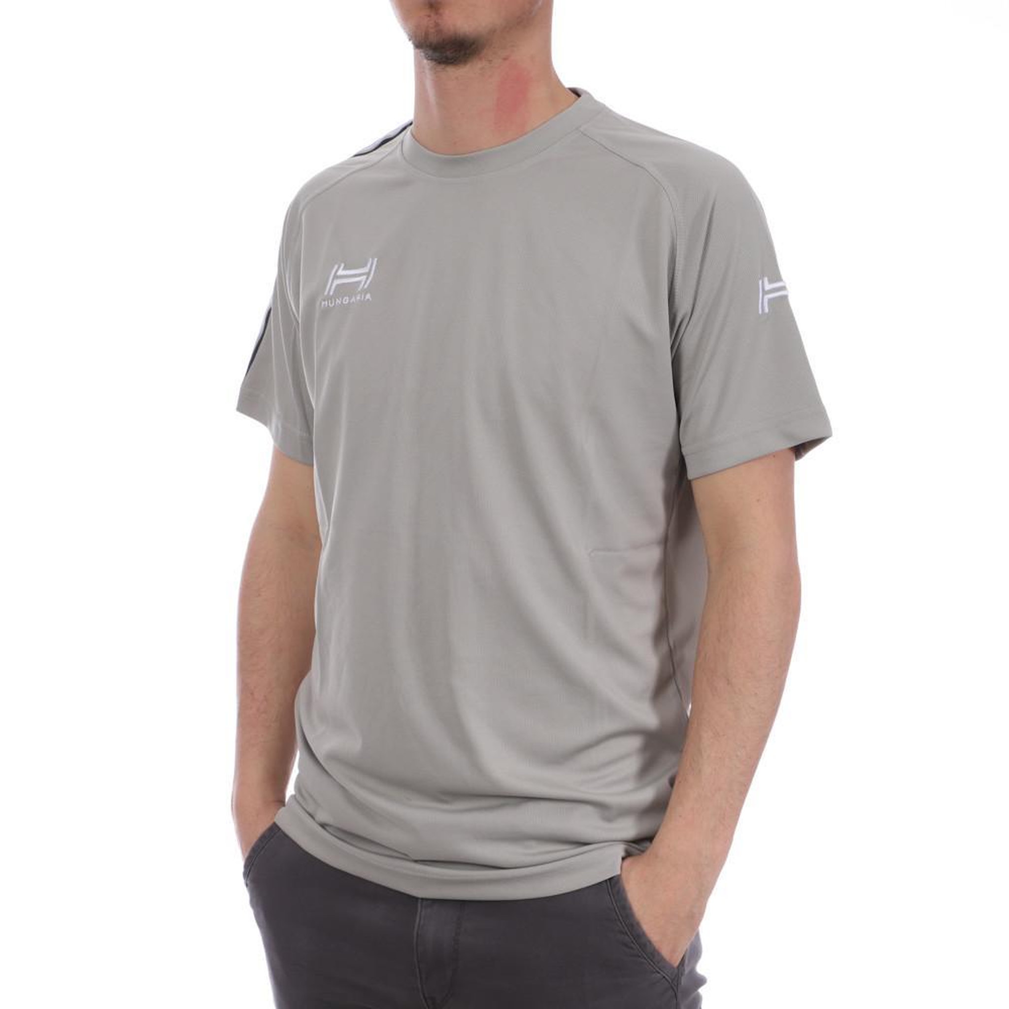 Voir la diapositive 1 : HUNGARIA Maillot  aux Bandes Noires Homme Hungaria Training Pro MC/15