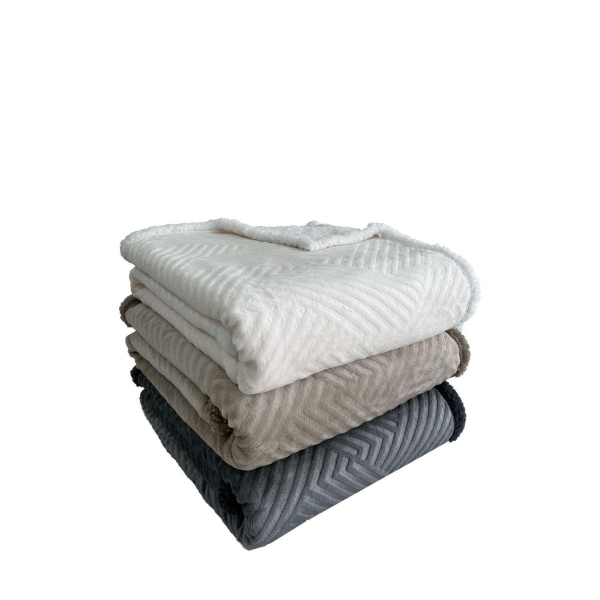 ACTUEL Plaid flanelle gaufrée/Sherpa