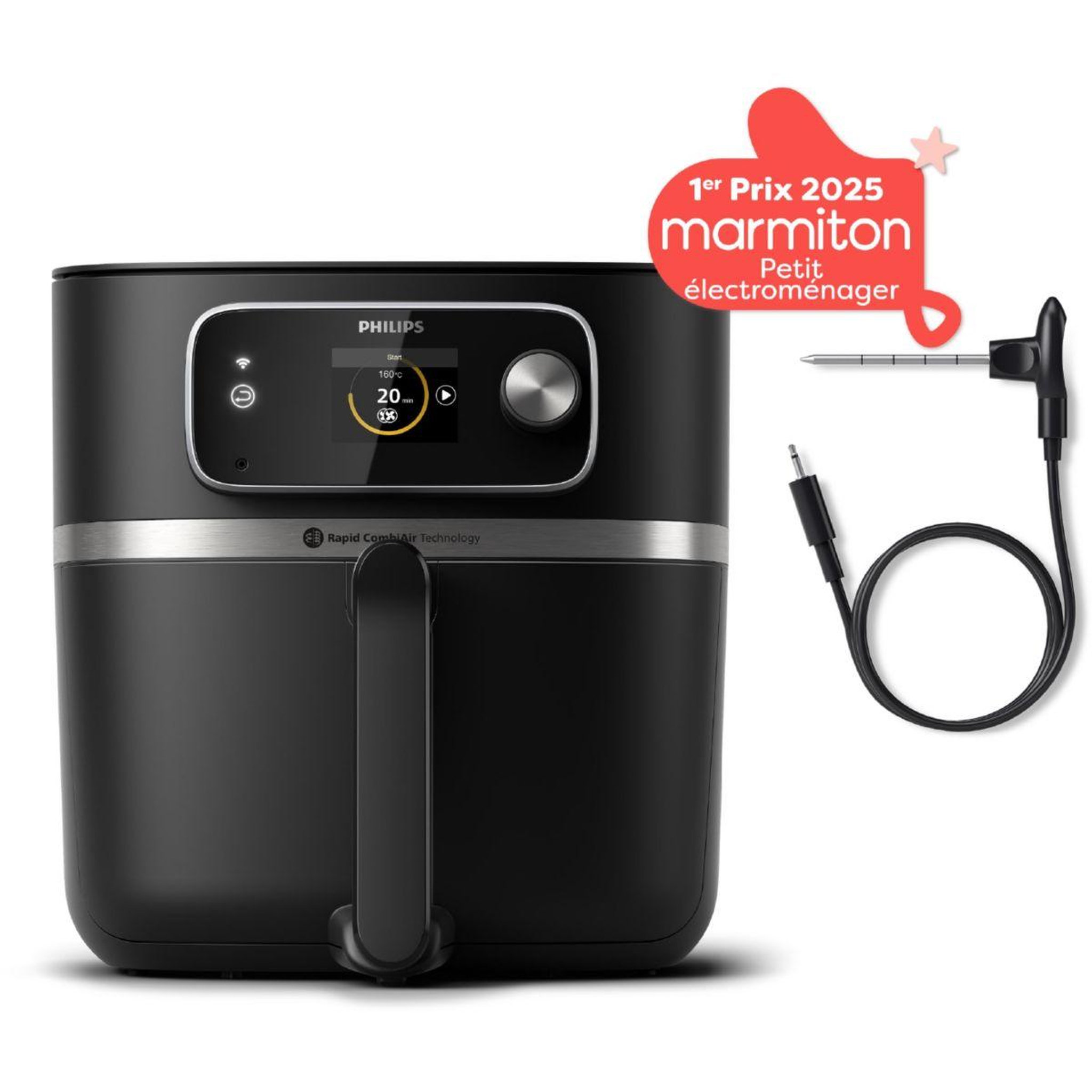 Philips Airfryer HD9880/90 friteuse sans huile connectée Noir, Série 5000 8.3L