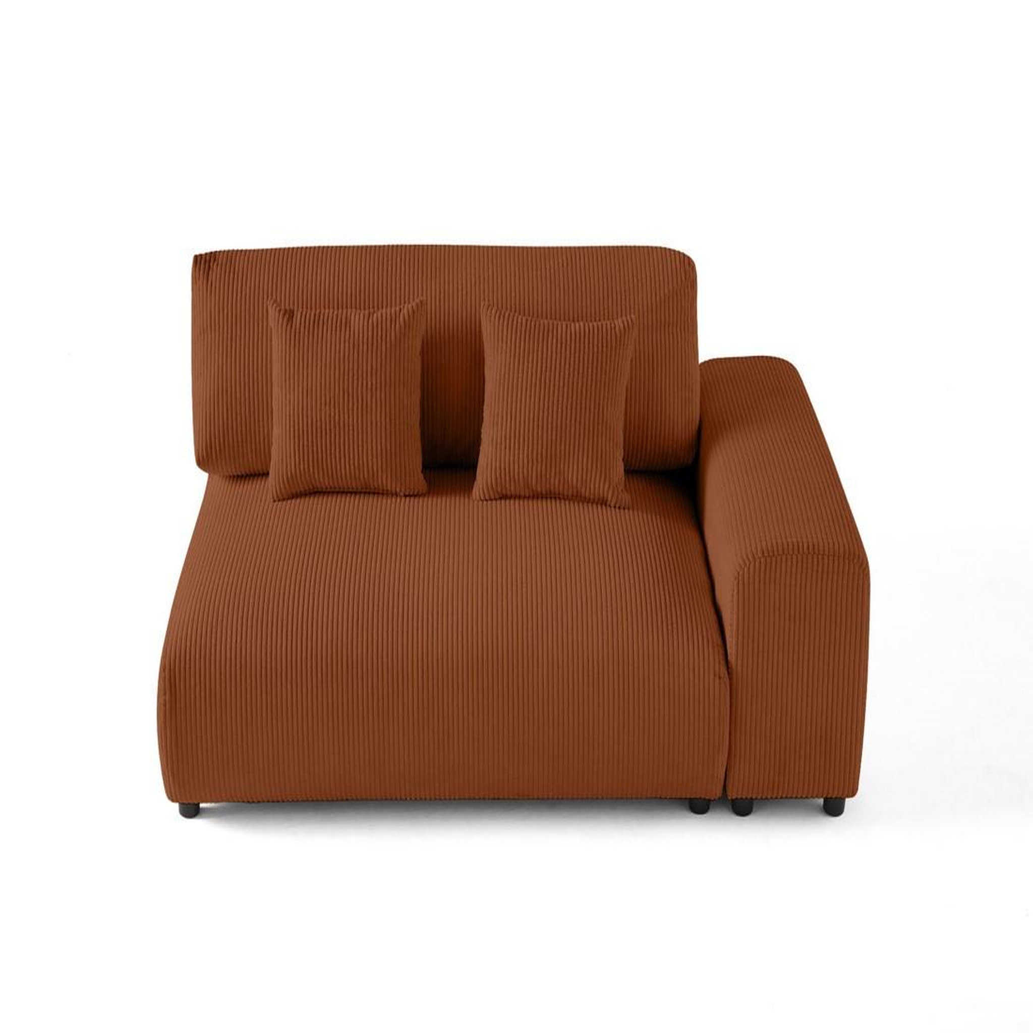 Voir la diapositive 1 : BEST MOBILIER Garance - module d'assise 2 places avec accoudoir droit - en velours côtelé