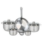 ELO Ensemble de 1 Poêle de cuisson 32 cm et 4 faitouts 12, 16, 20 et 24 cm Elo Profi Brillant