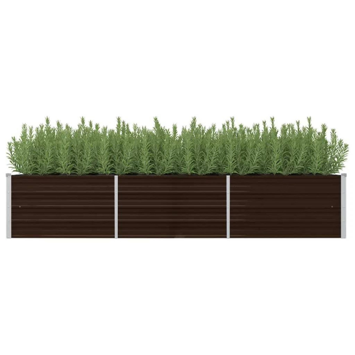 VIDAXL Lit sureleve de jardin Marron 240x80x45 cm Acier galvanise