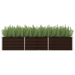 VIDAXL Lit sureleve de jardin Marron 240x80x45 cm Acier galvanise