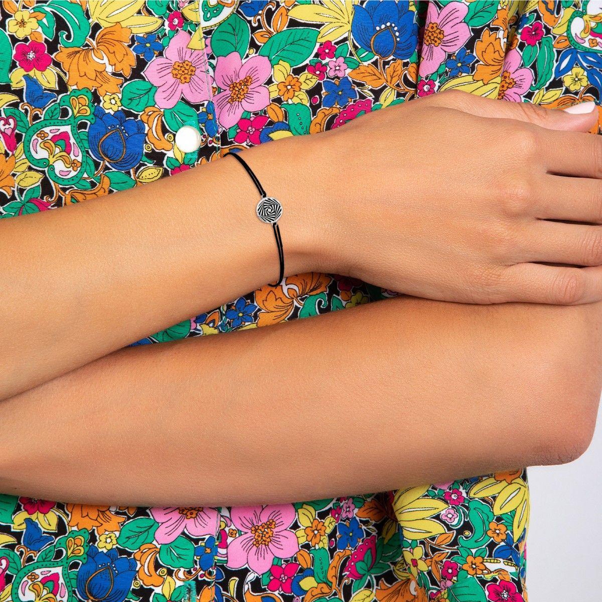 Voir la diapositive 2 : SC CRYSTAL Bracelet élastique noir SC Crystal orné d'un Cristal scintillant