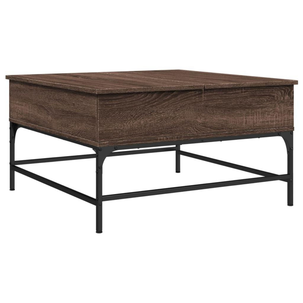 VIDAXL Table basse chene marron 80x80x45 cm bois d'ingenierie et metal