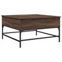 Voir la diapositive 2 : VIDAXL Table basse chene marron 80x80x45 cm bois d'ingenierie et metal