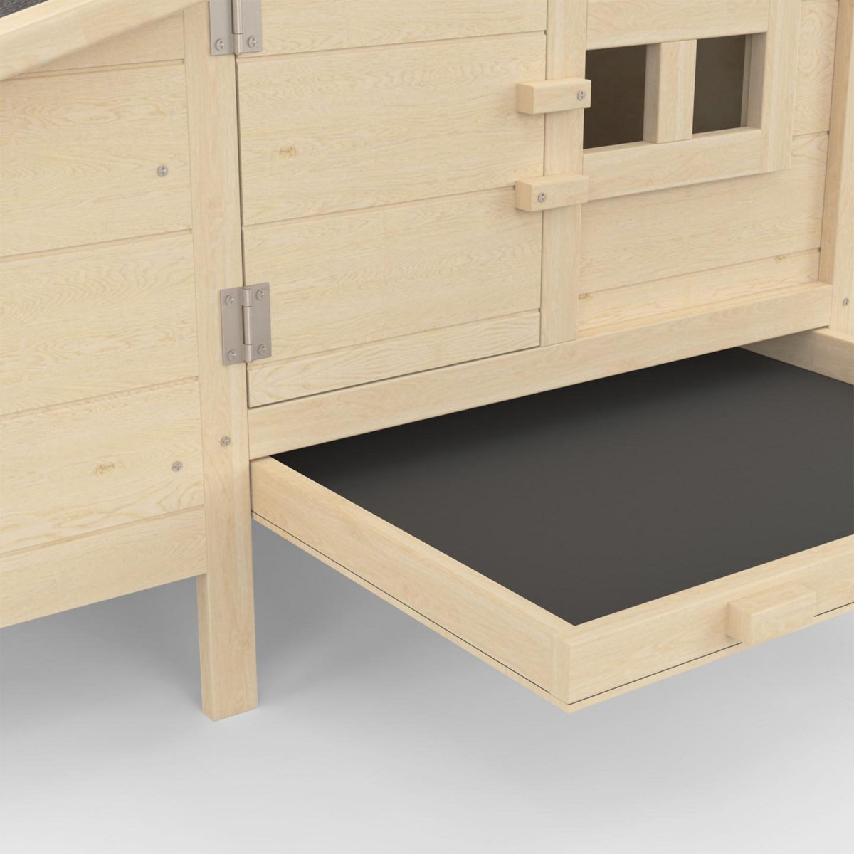 ID MARKET Poulailler sur pilotis XXL avec pondoir en bois, capacité jusqu'à 5 poules