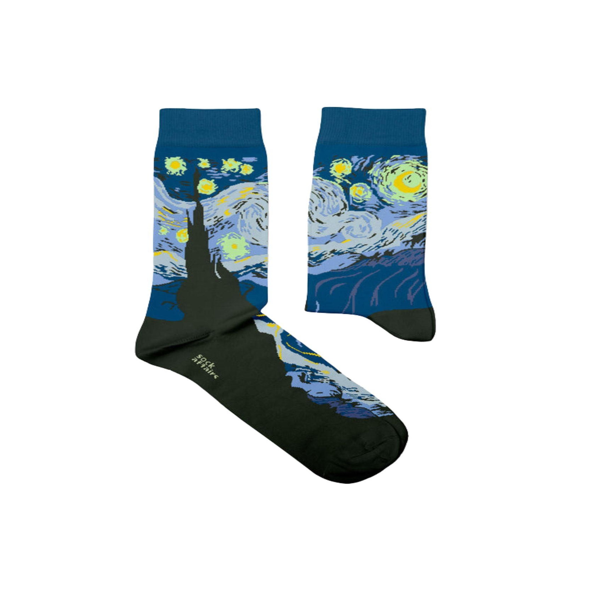 SOCK AFFAIRS Chaussettes la nuit étoilée, van gogh. Coloris disponibles : Bleu