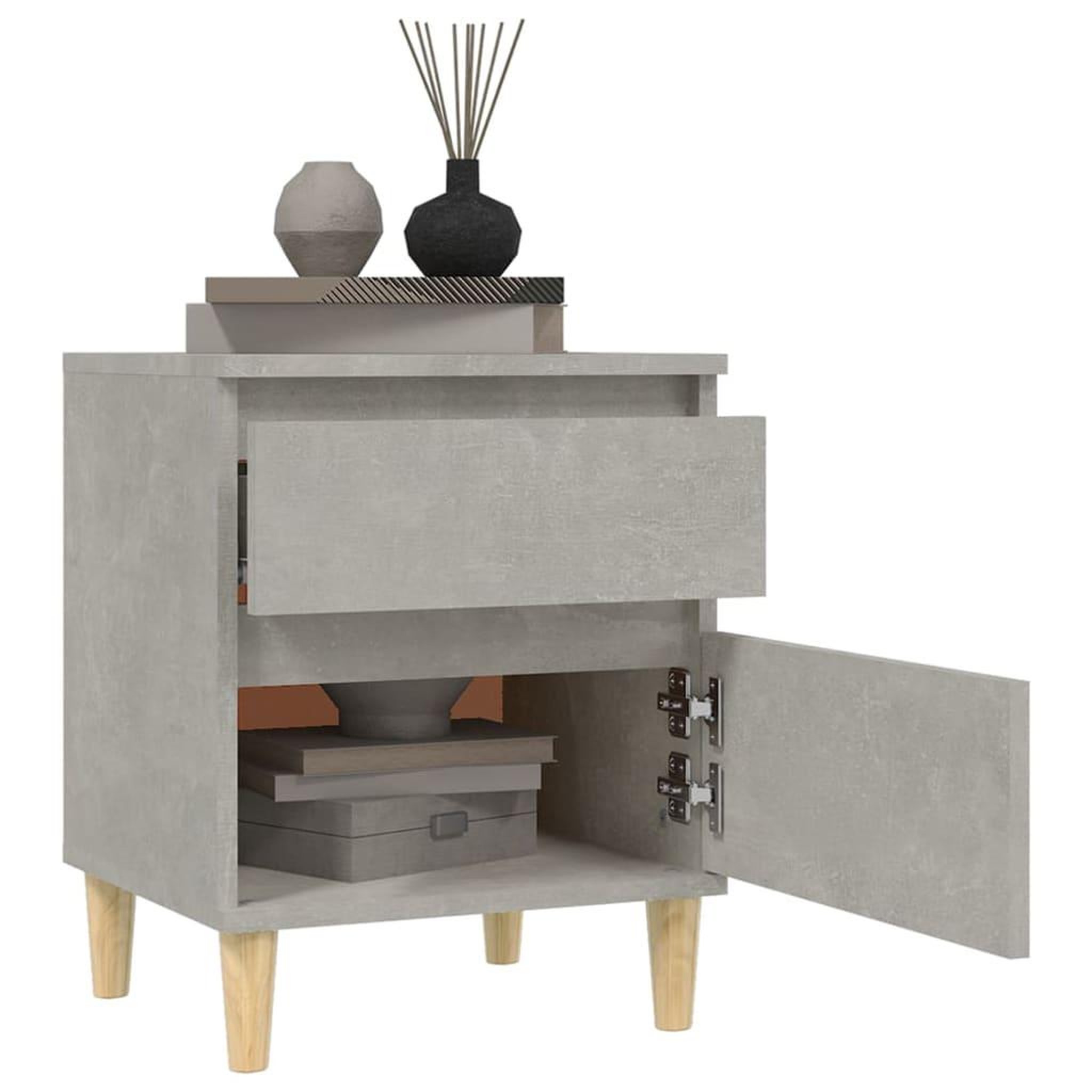 Voir la diapositive 4 : VIDAXL Table de chevet Gris beton 40x35x50 cm