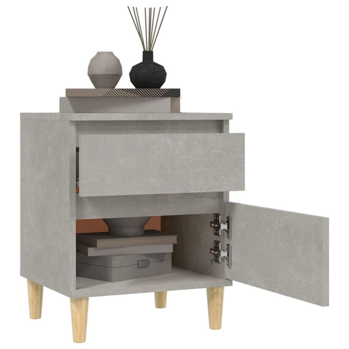 VIDAXL Table de chevet Gris beton 40x35x50 cm