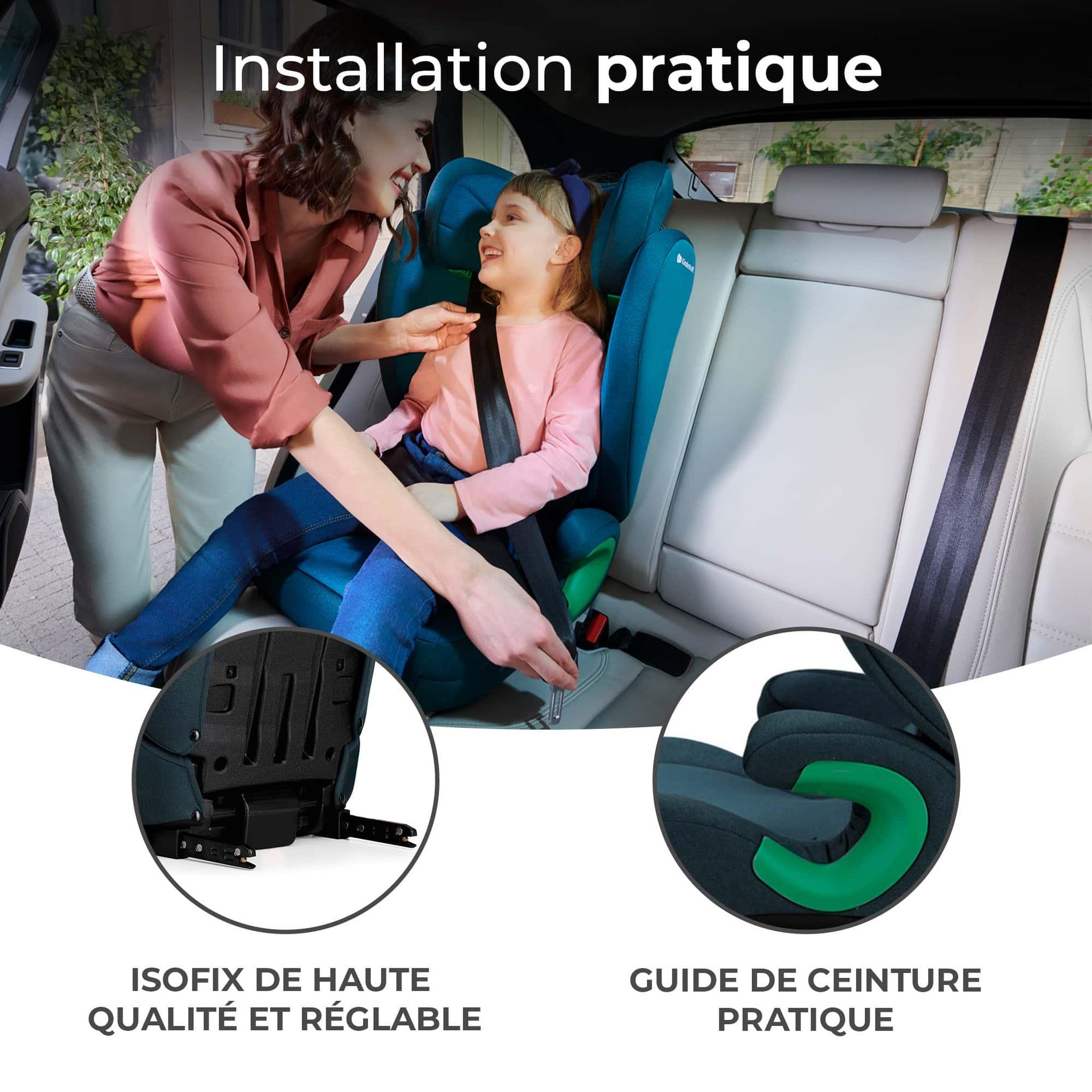 Voir la diapositive 4 : KINDERKRAFT Rehausseur auto isofix groupe 2 3 siege reglable