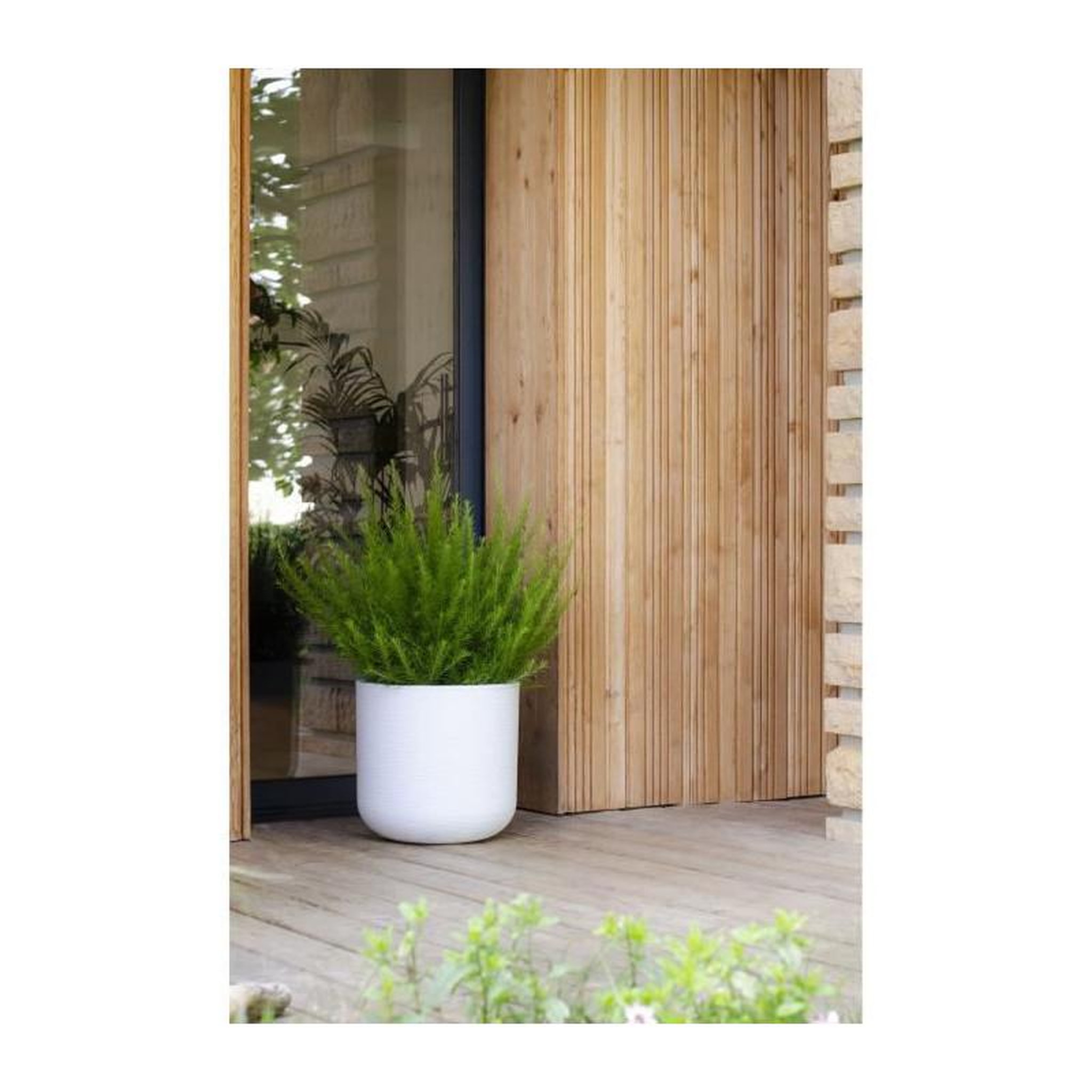 Voir la diapositive 3 : Eda Pot de fleurs rond en plastique graphit up blanc cérusé - ø 50 cm - eda