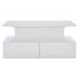 Voir la diapositive 5 : MERAX Table Basse 4 Tiroirs Et Plateau Relevable Blanc